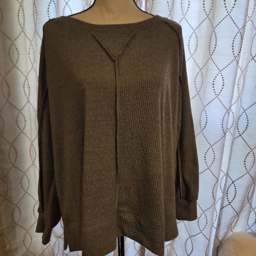 Andree By Unit Women's Brown Sweater 1x